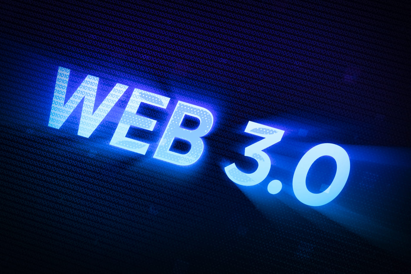 web 3.0 big glowing text